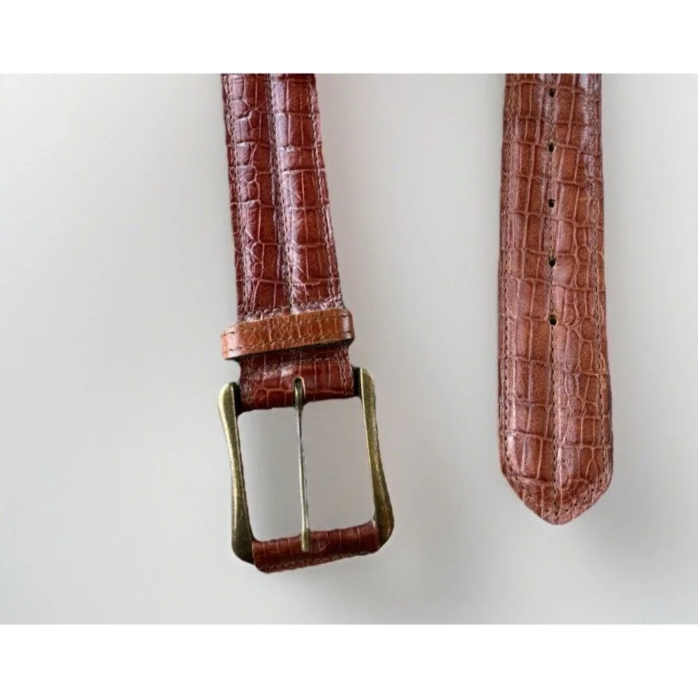 Catherine Dial Easley Brown Leather Western Belt Size S San Antonio TX